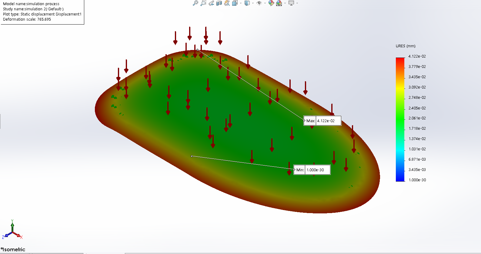 Orthotic insole displacement preview