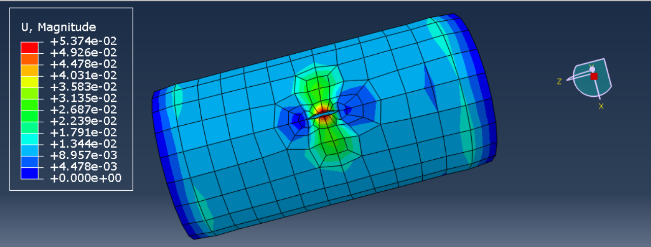 Cracked pipe displacement