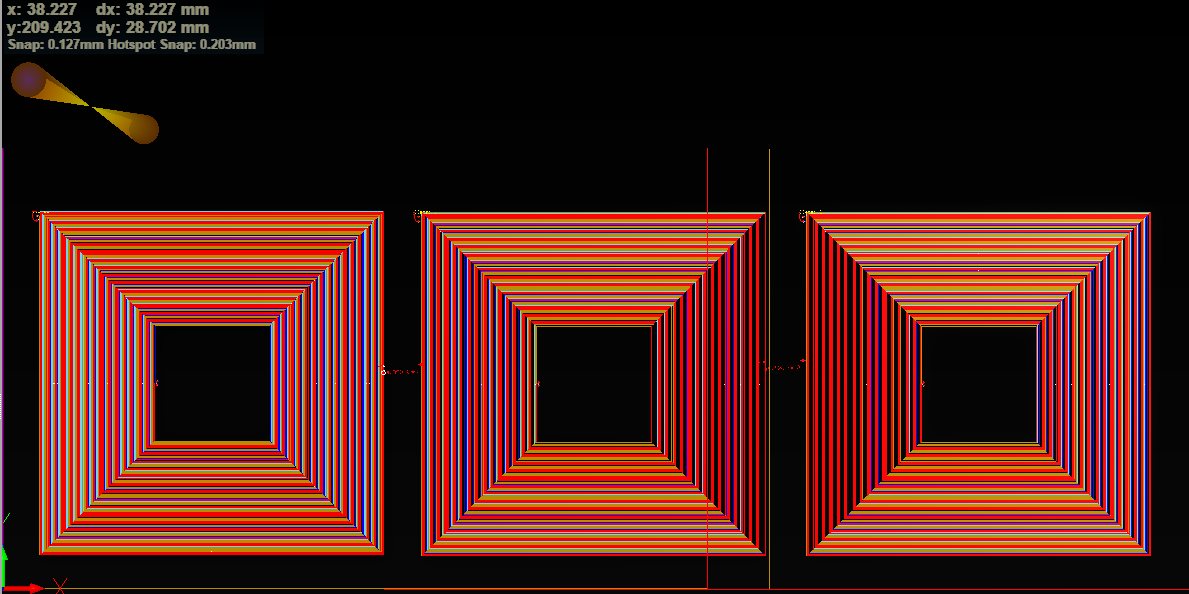 Three-coil PCB layout in Altium Designer