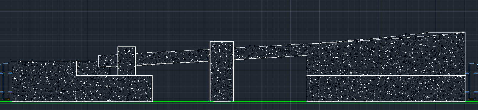 Retaining wall / ground section detail.