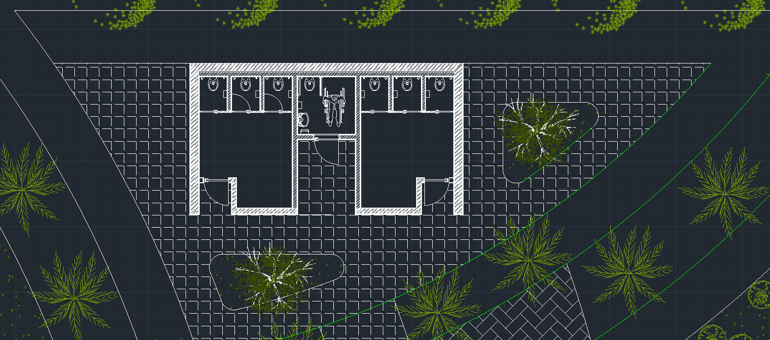 Security/store plan within landscape setting.