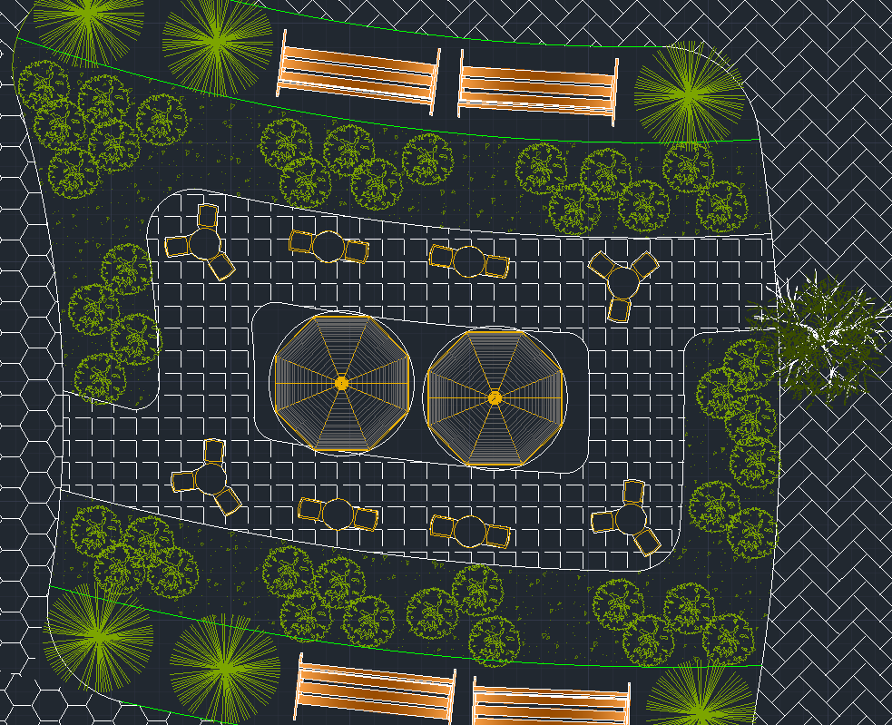 Landscape seating plaza detail.