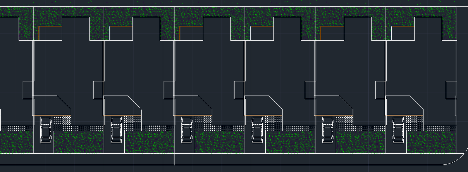 Residential row-house plot arrangement.