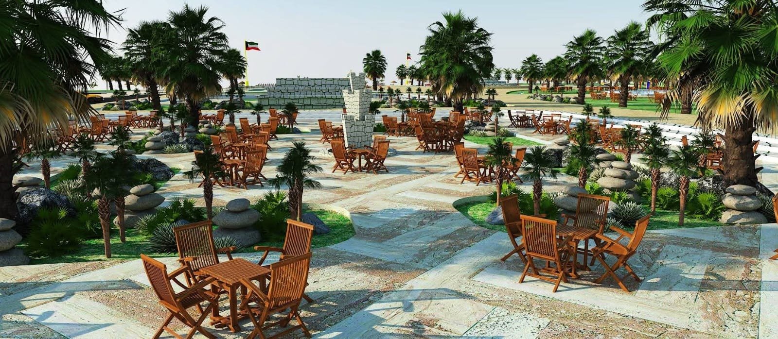 Civil 3D public plaza paving seating and landscape islands