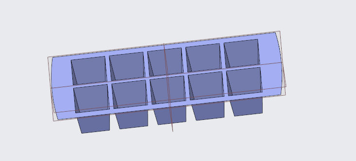 Ice tray top isometric view