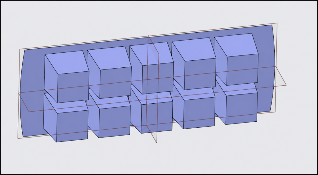 Ice tray core side view