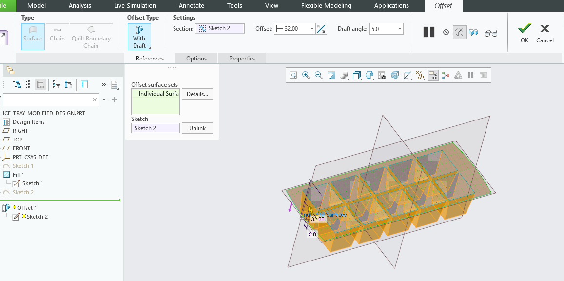 Draft angle application