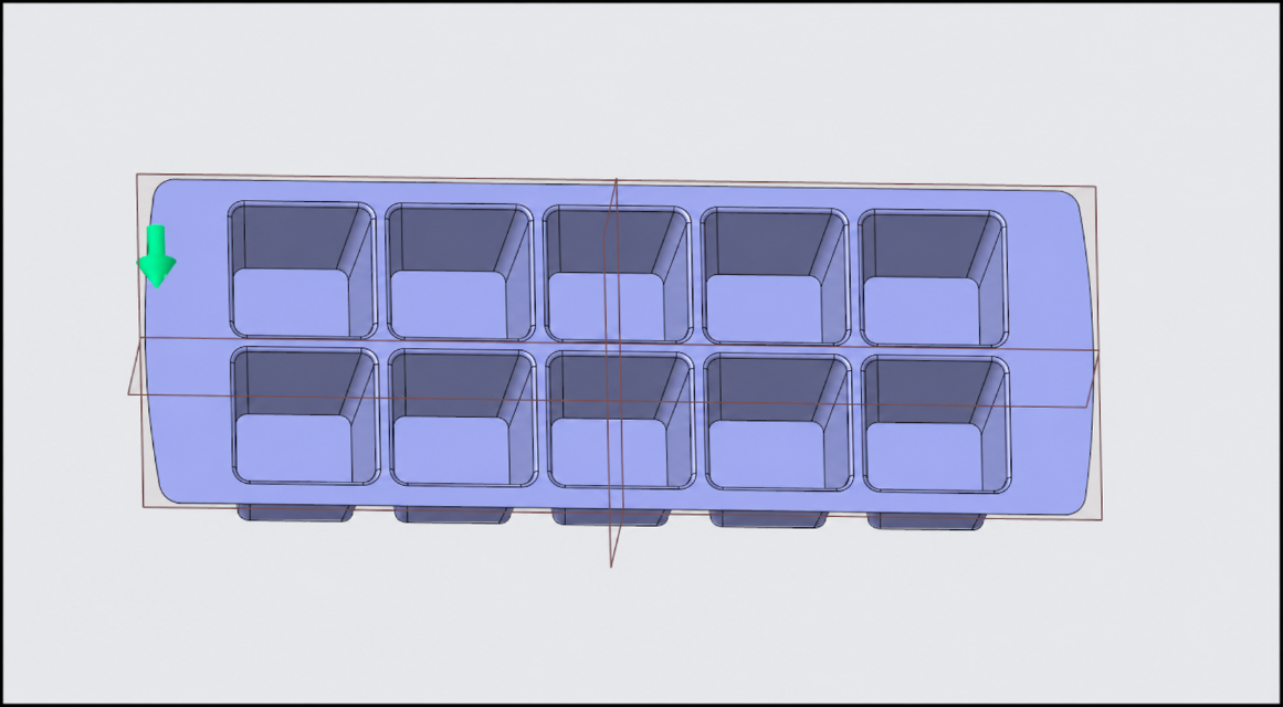 Ice tray central gate system