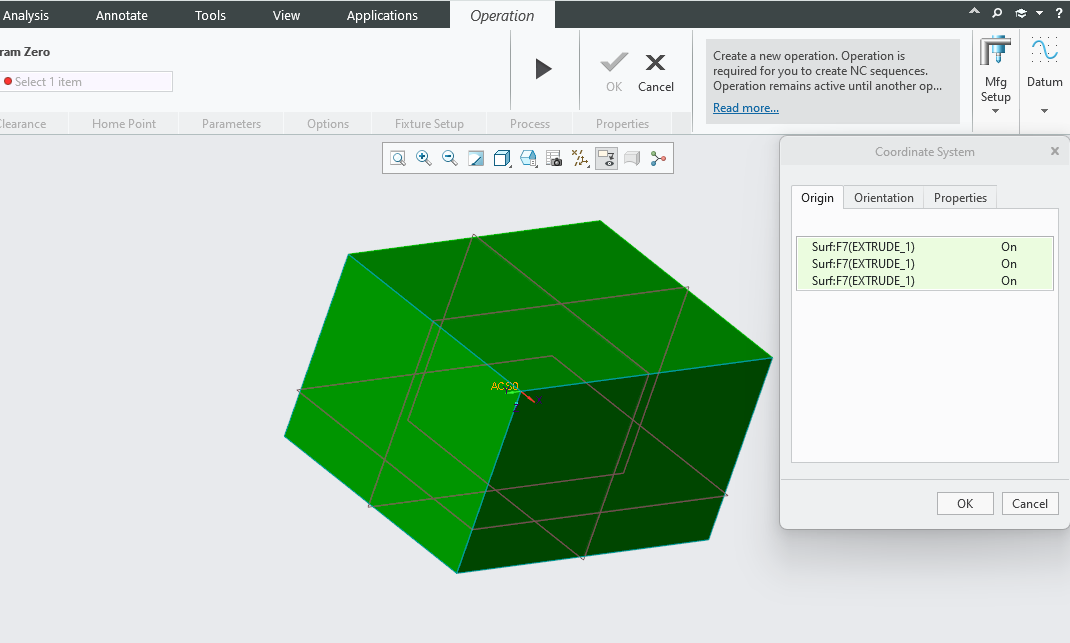 Datum coordinate setup