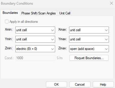 Boundary Conditions in CST