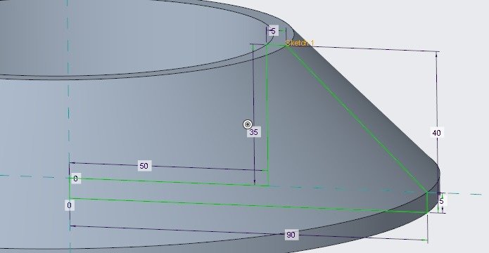Dog bowl dimensioned model