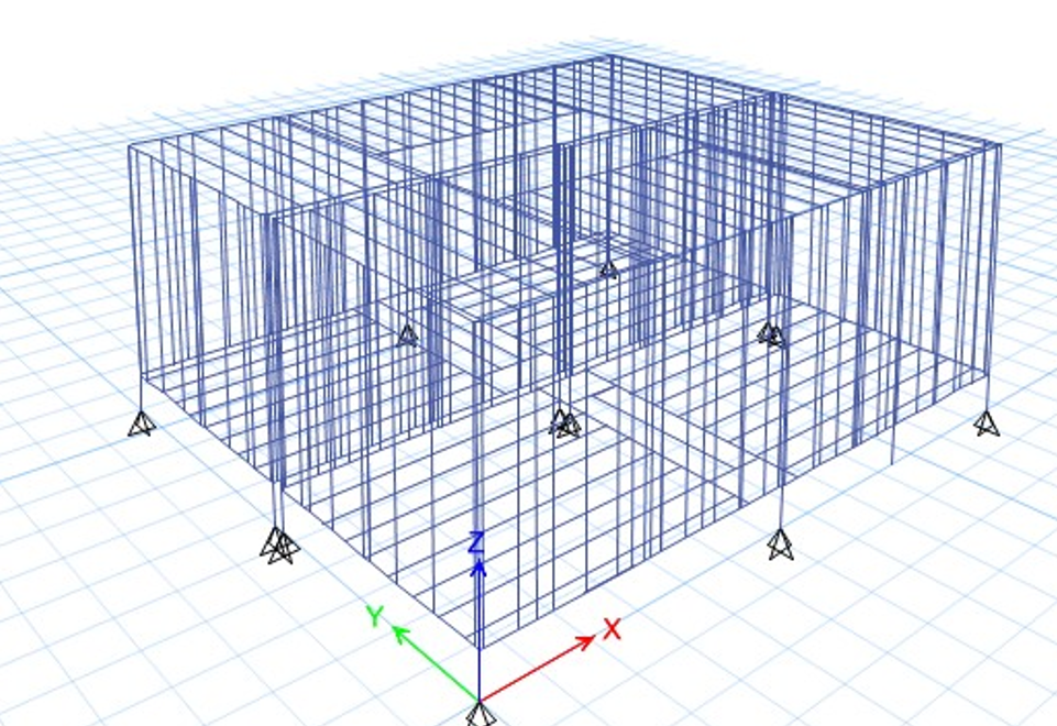 LUSAS optimised modular frame after support modification