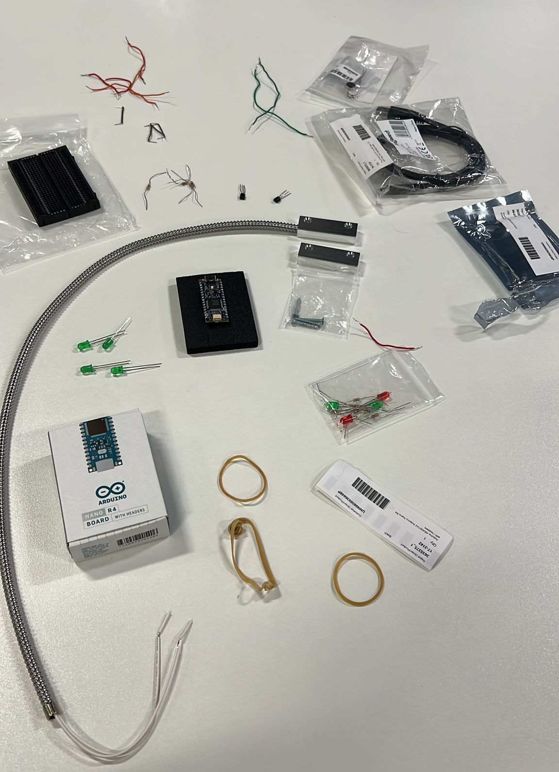 Hardware components and prototype parts