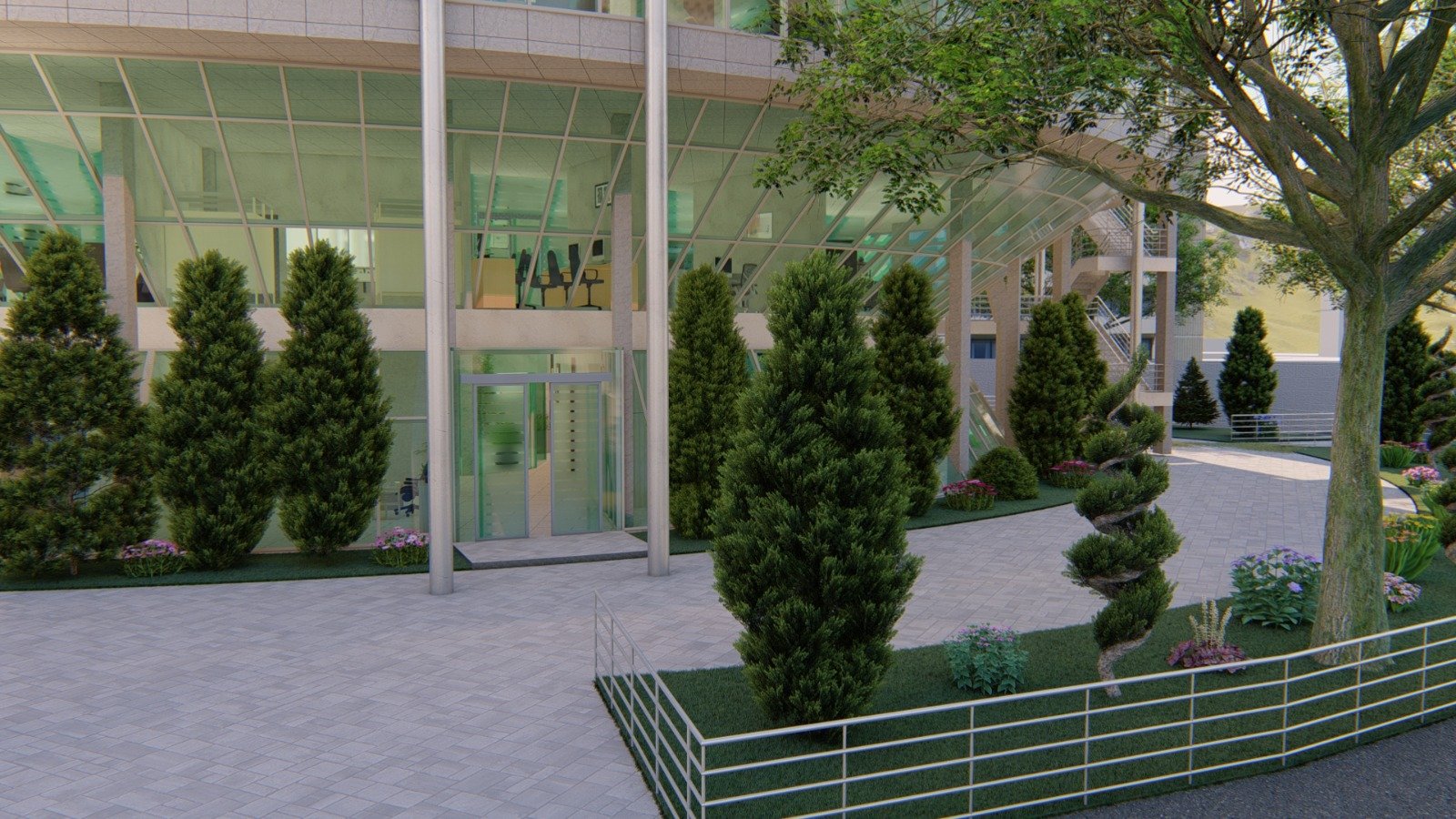 Front facade and entry zone