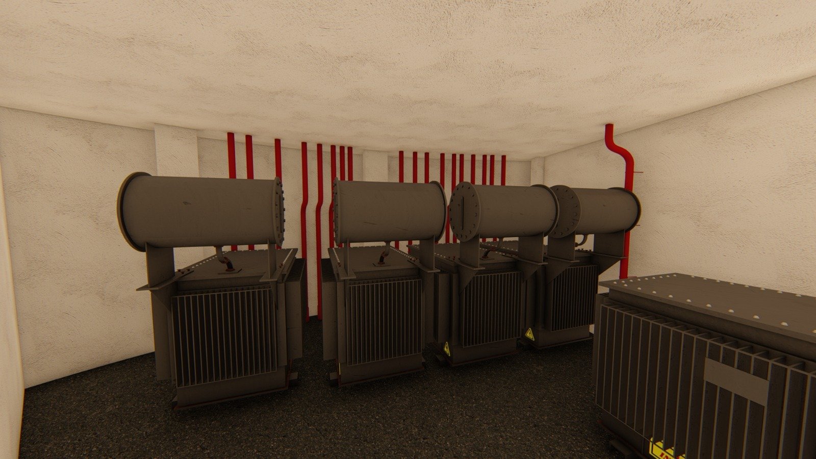 Service room equipment layout