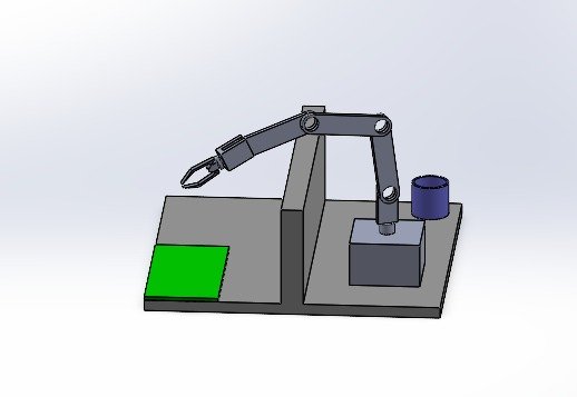 Robotic arm front CAD rendering