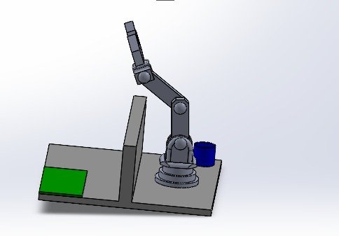 Robotic arm raised CAD rendering