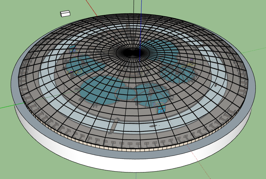SketchUp glazed dome roof exterior