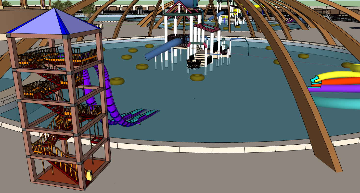 SketchUp tower slide structure
