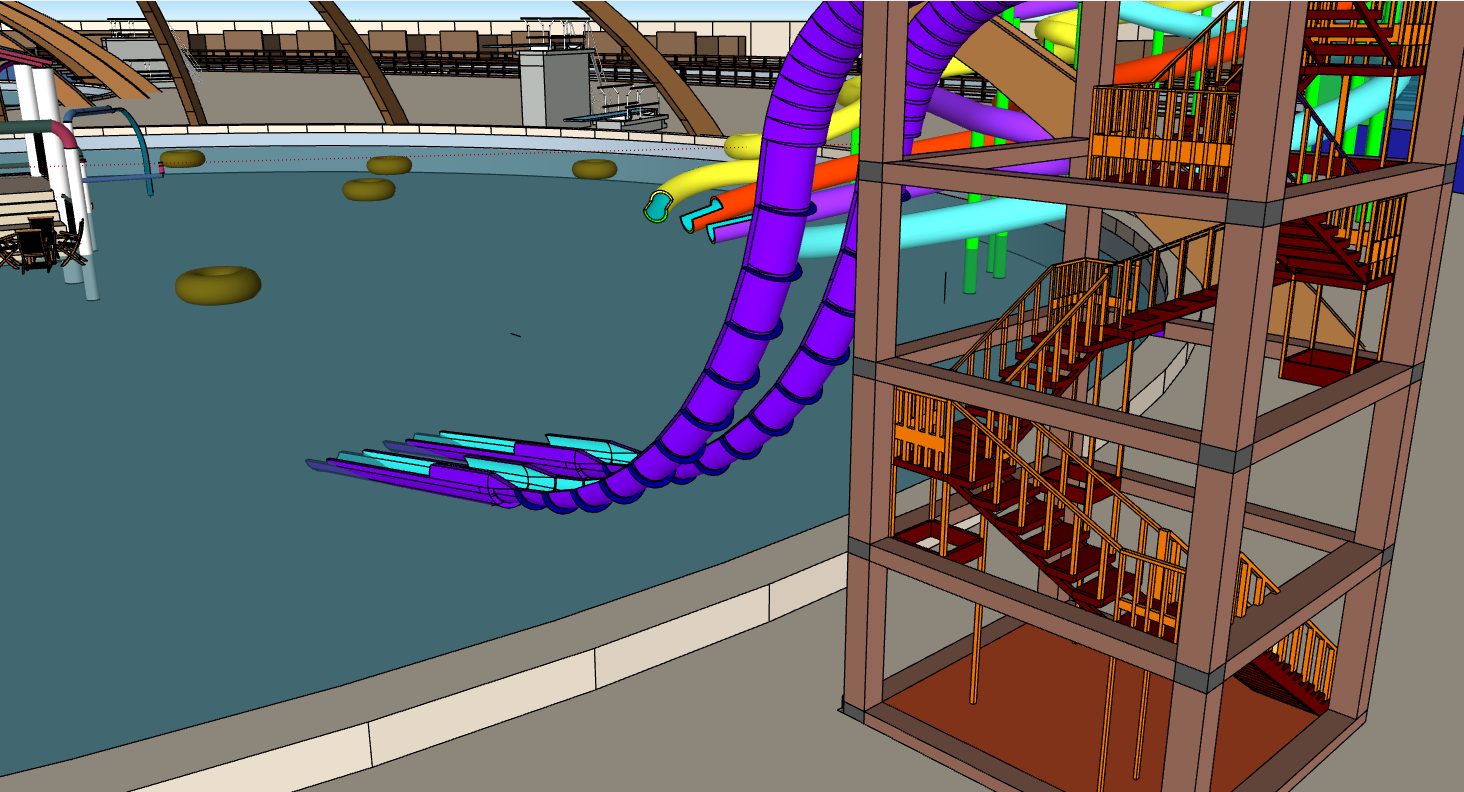 SketchUp tube slide close-up