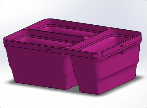 Folded and unfolded lunchbox states