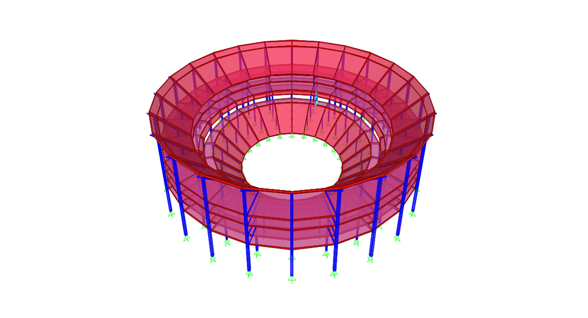 SAP2000 stadium model preview